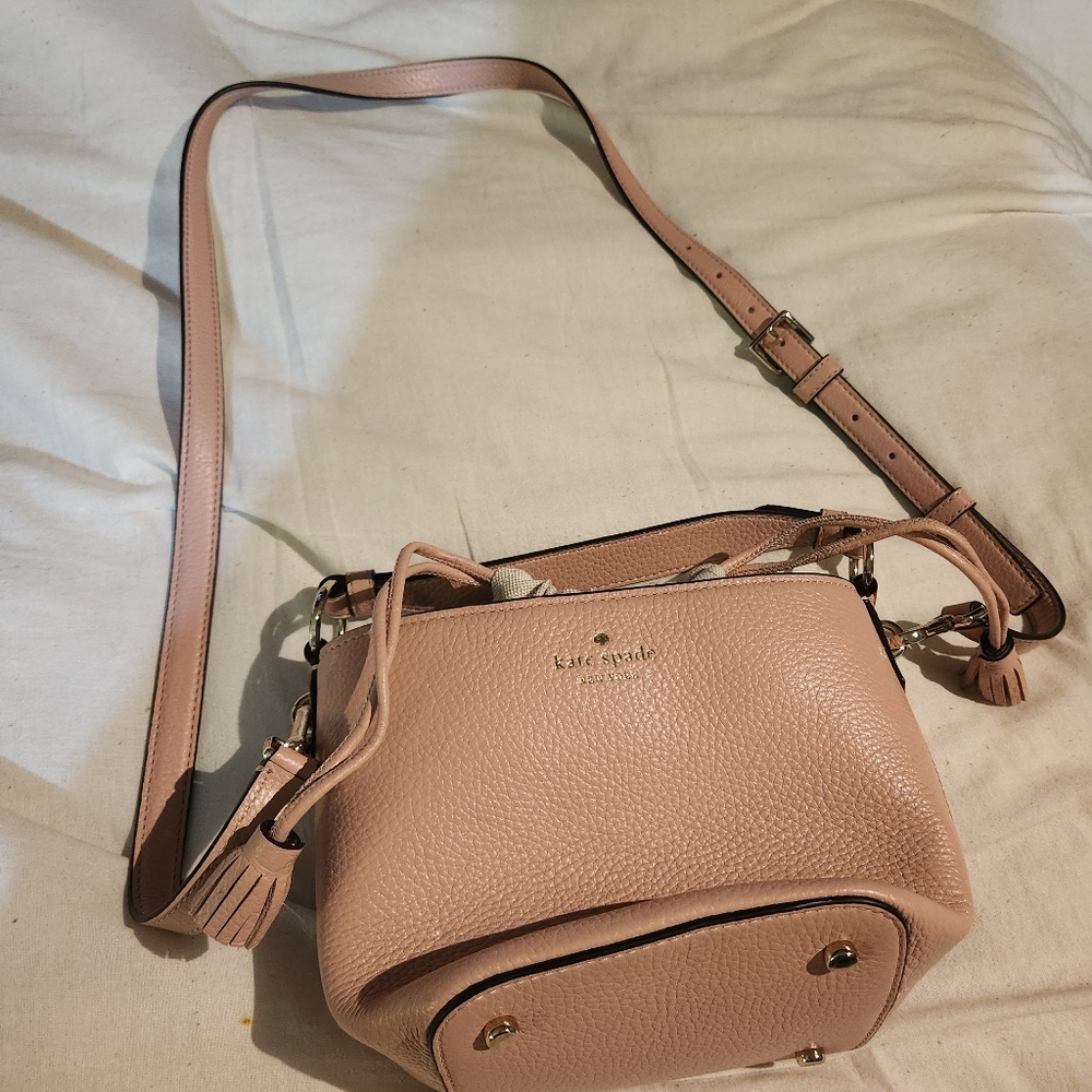 Kate Spade Pink Hayes Leather Bucket  Crossbody Bag